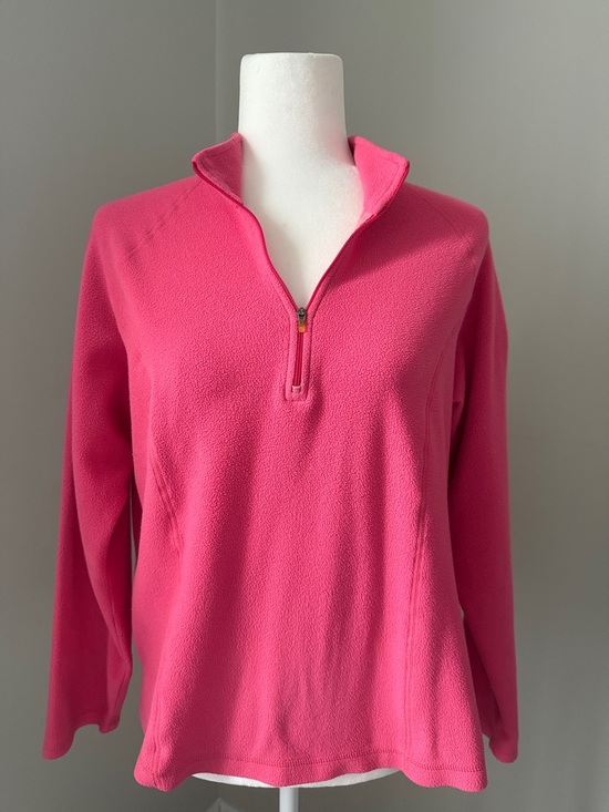 LL BEAN Pink Fleece Pullover Cozy Core Quarter-Zip Women’s Size Medium - Picture 14 of 14